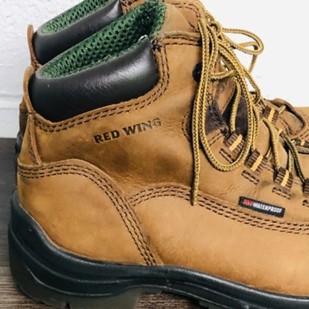 Red Wing Womens Work Boots Brown Leather Waterproof Ankle Lace Up 6.5 B - Picture 4 of 10